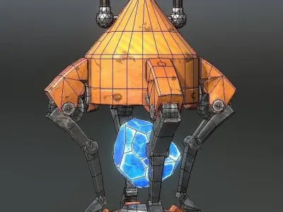 Sci-fi lamp crystal  Free low-poly 3D model