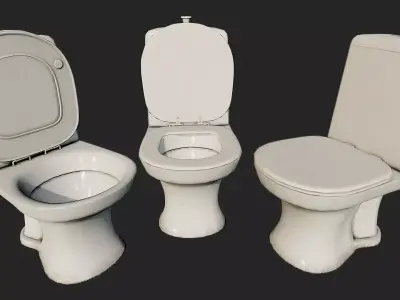 Dirty Toilet PBR Low-poly 3D model