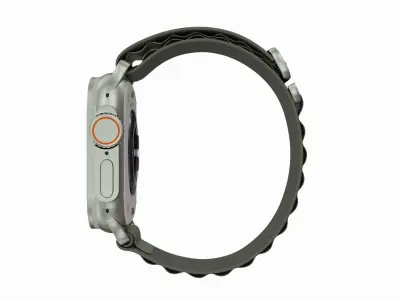 Apple Watch Ultra Alpine Loop Green Color Low-poly 3D model