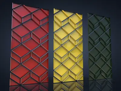 Decorative panel  Low-poly 3D model
