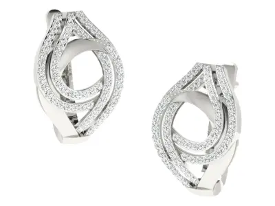 Solitaire Women Drop Earring 3dm STL OBJ FBX Render Details 3D print model