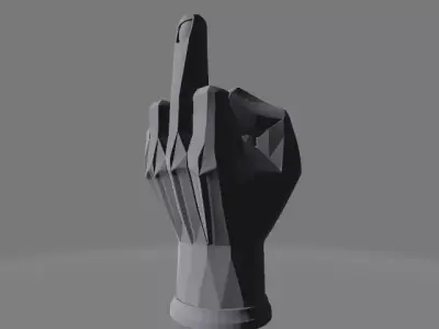 Polygonal Middle Finger Hand Sculpture 3D print model