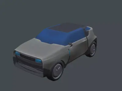 Futuristic stylized hatchback Low-poly 3D model