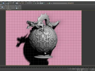 Jade Dragon Chinese Ball 3D model