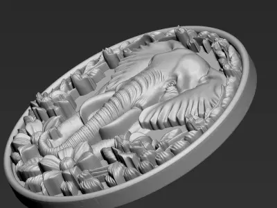 Elephant Pendant A21 3D print model