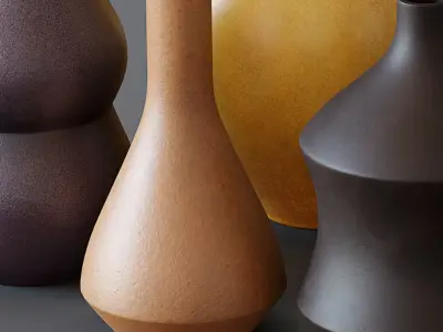 West Elm-Crackle Glazed Ceramic Vases Low-poly 3D model