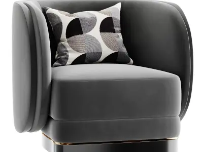 DOWNTON LUXURY ARMCHAIR Low-poly 3D model
