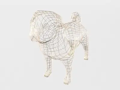 Dog Pug Low-poly 3D model