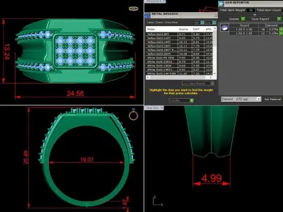 Jewelry Diamond Ring 3D Print Model 3D print model 18
