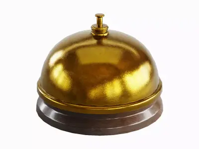 Classic Reception Bell 01 Low-poly 3D model