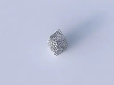 Vase double arc rectangle with faceted and twisted organic la... 3D print model