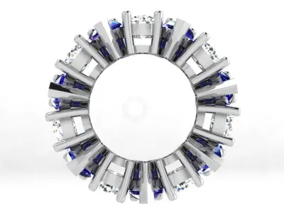 Heart Round Cut Eternity Band 3839 3D print model