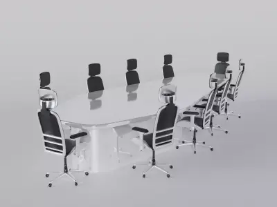 Luxury Conference Room Table 3D model