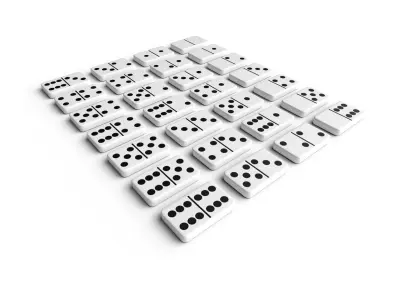 Domino Set M01 Low-poly 3D model