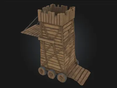 Siege Tower  Engine of Medieval Warfare 3D model