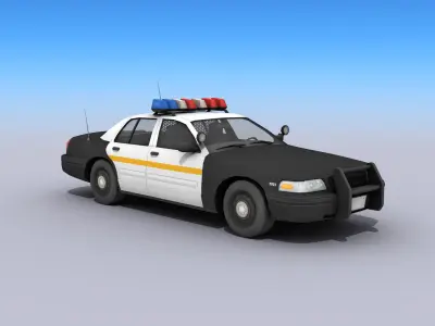 Police Car Low-poly 3D model