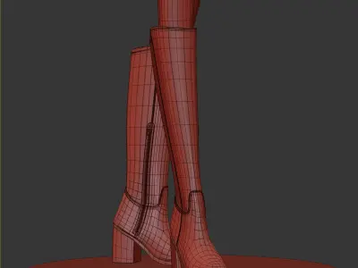 Campbell Black Suede Boots 3D model