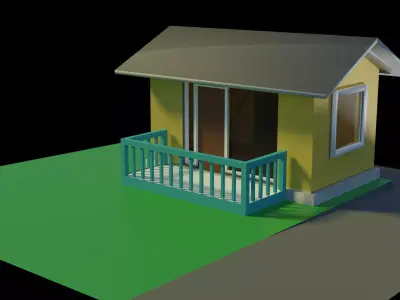 Small building Blender model with color Free 3D model