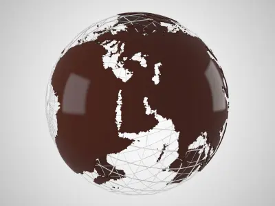 Globe News Skeleton Chocolate Brown 3D model