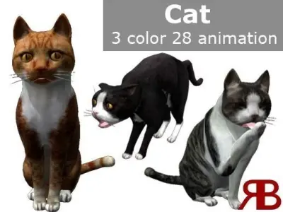 Cat lowpoly  Low-poly 3D model
