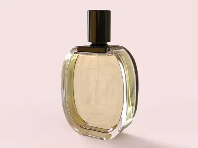 Oval squared Diptyque Perfume bottle with cap Free 3D model