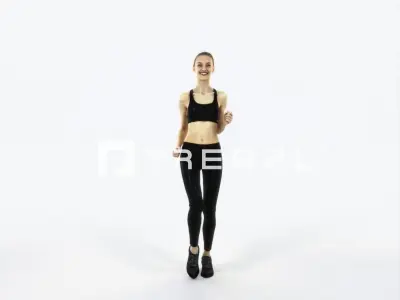 Beauty 03B Running Jogging Sports Woman Low-poly 3D model