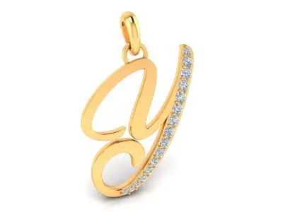 Pendant Alphabet Letter Y Diamond 3D print model