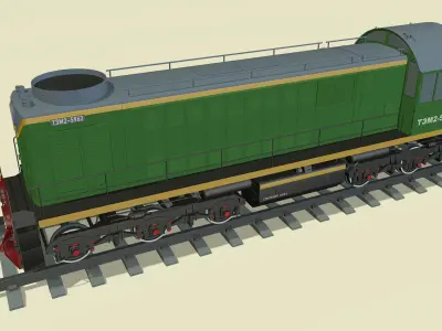 Diesel locomotive TEM2-5962 3D model