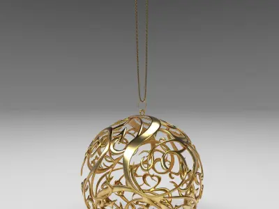Christmas golden ball 3D model