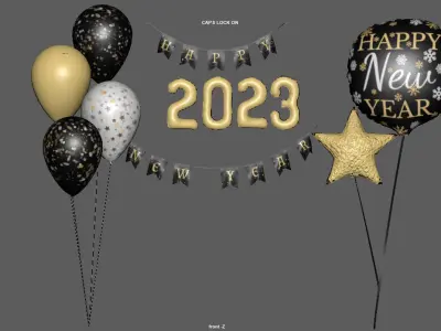 BALLOONS NEW YEAR 2023 3D model