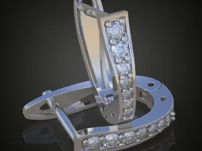 Earring 3D model 3D printable model 0110-11 3D print model