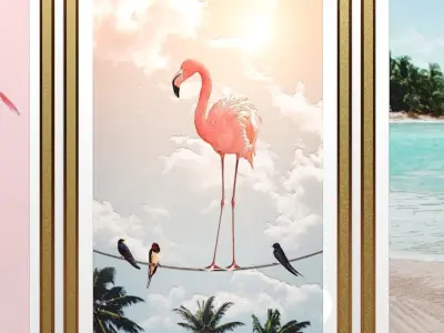 Art Frames 151- Flamingos 3D model