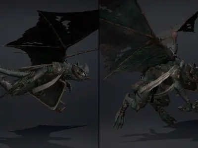 Ghost Swordman ArmWing Low-poly 3D model