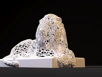 Figurine lion 3D print model