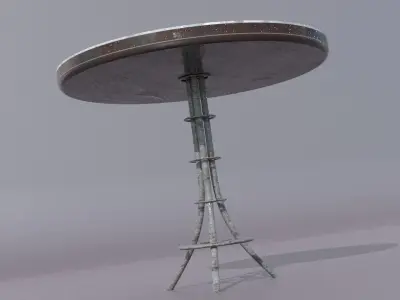 Old Scratchy Table Low-poly 3D model