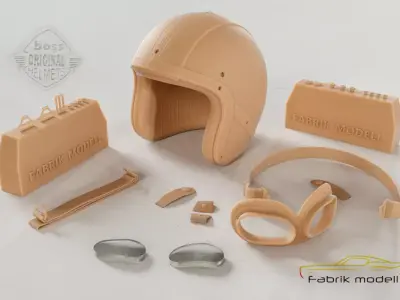 HELMET BOSS VINTAGE PILOT 3D model