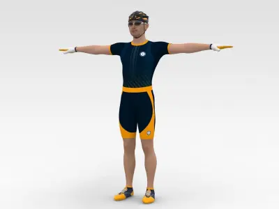 Cyclist 04 3D model
