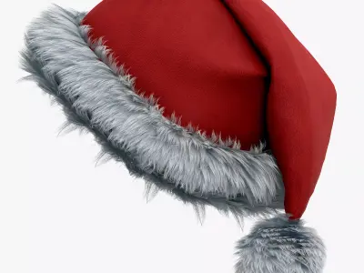 Low Poly Santa Hat Low-poly 3D model