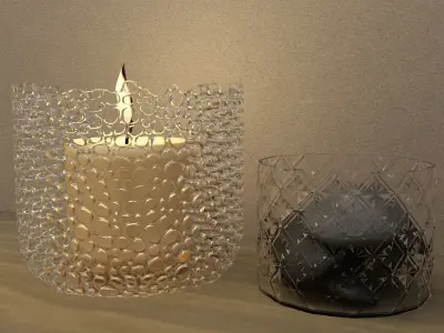 Candle decoration set 3D model