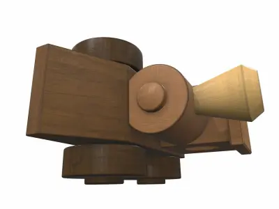 Wooden train locomotive toy 3 Free 3D model