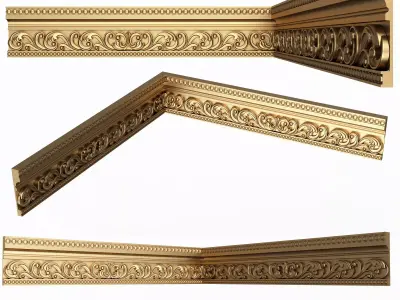 Cornice Decoration Molding 013 90 Degree Low-poly 3D model