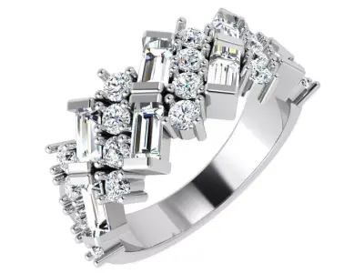 Diamond Luxury Wide Ring 4815 3D print model