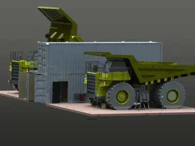 Dump truck service point 3D model
