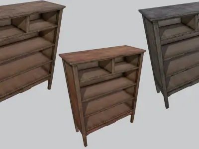 Large Old Wooden Dresser PBR Low-poly 3D model