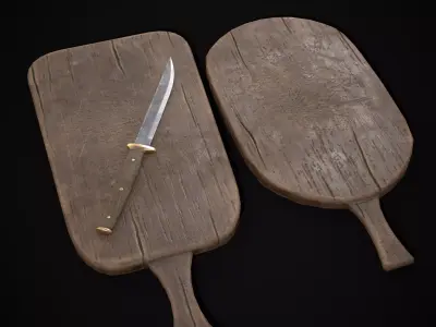 Wooden Cutting Boards Low-poly 3D model