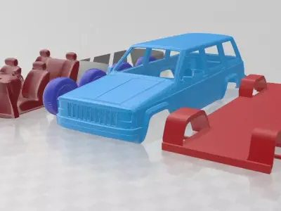 Jeep Cherokee XJ 2000 - Separate Parts STL Model 3D print model
