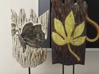 Albesia Wood Carved Decoration 3D model