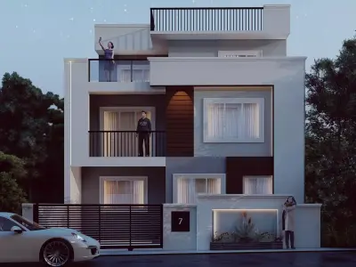 Exterior Design of Residential Building 3D model