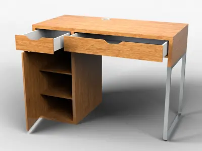 Study Desk 01 - Bamboo Wood 3D model