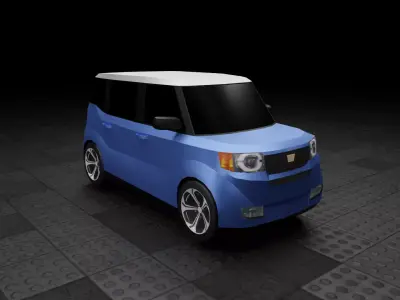 Low Poly Modern Generic Kei Car  Low-poly 3D model